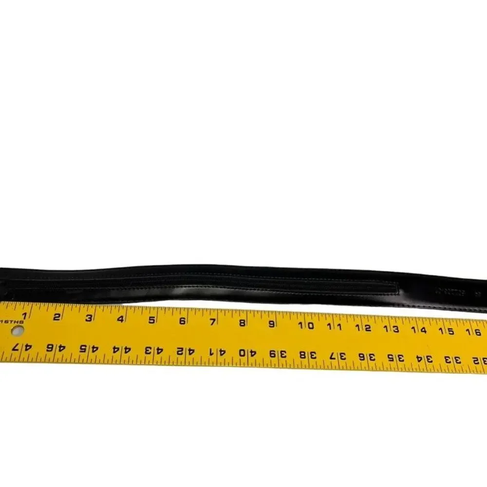 Belt Men's 34 Black Genuine Leather With Inside Zipper Pocket Unbranded